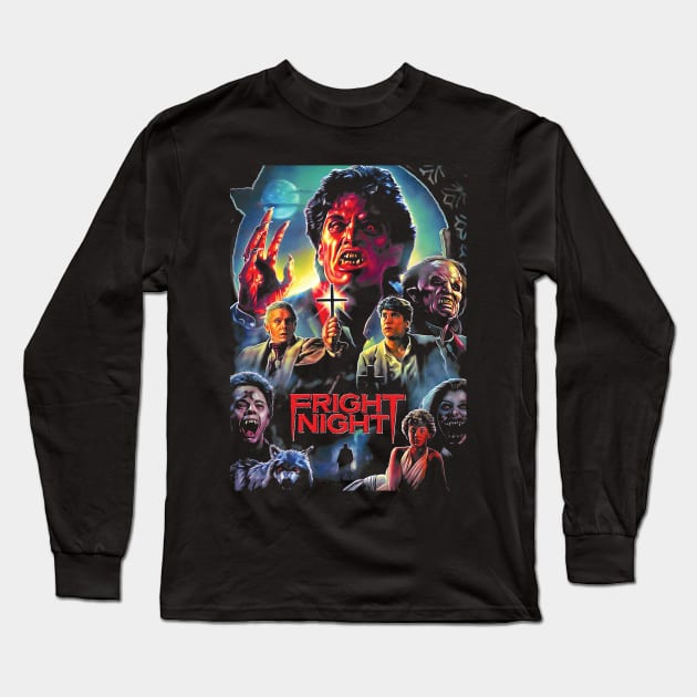 Fright Night Poster Vintage Long Sleeve T-Shirt by Lianame